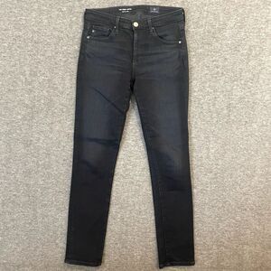 AG Adriano Goldschmied Prima Mid Rise Ankle Cigarette Leg Jeans Super Black 26R